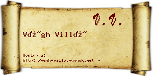 Végh Villő névjegykártya